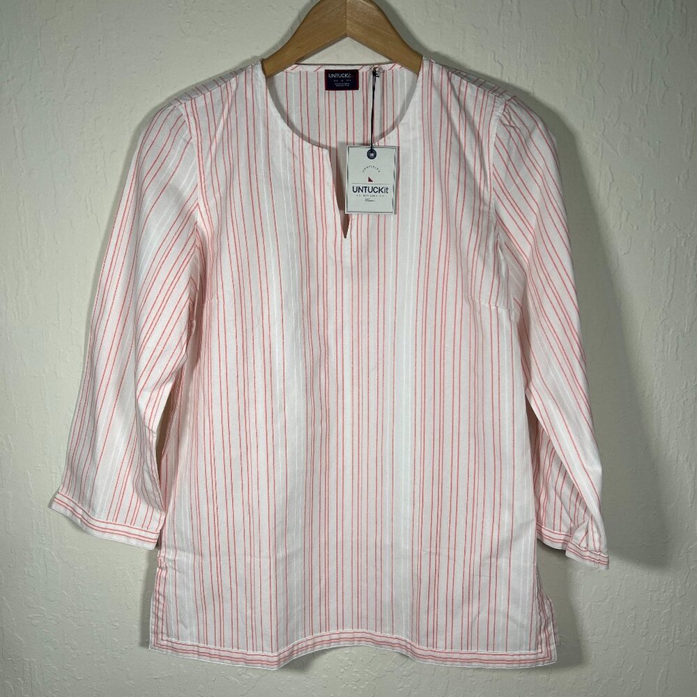 NEW UNTUCKit women's size 8 NWT‎ white top/tunic Durfort